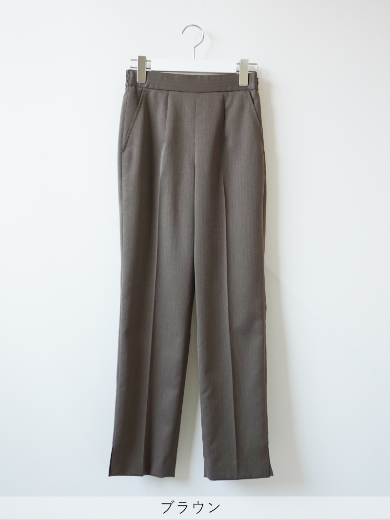 THEヘリンボーンウエストゴムセンタープレスパンツ
