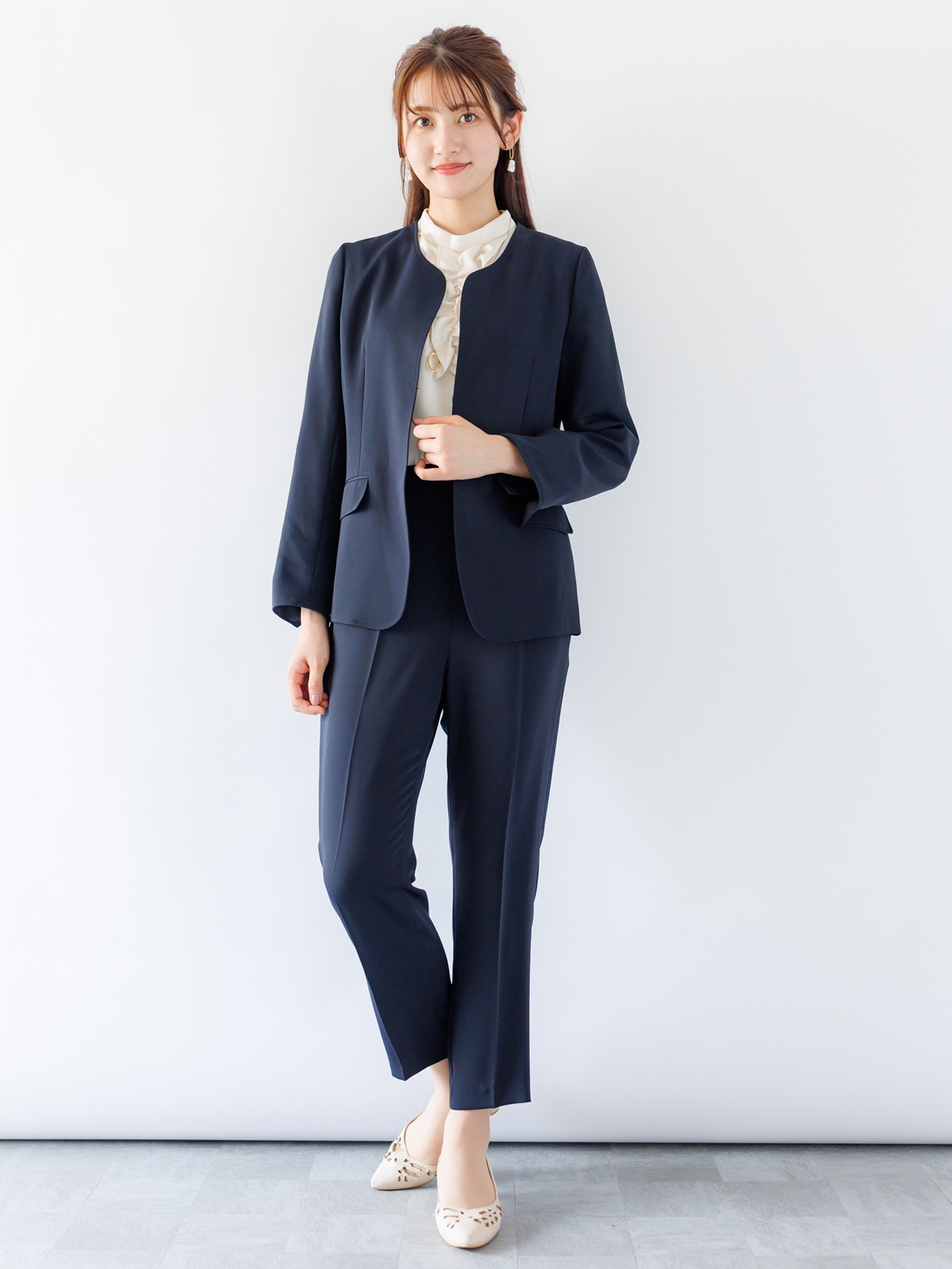 ダブルクロスキーネックジャケット