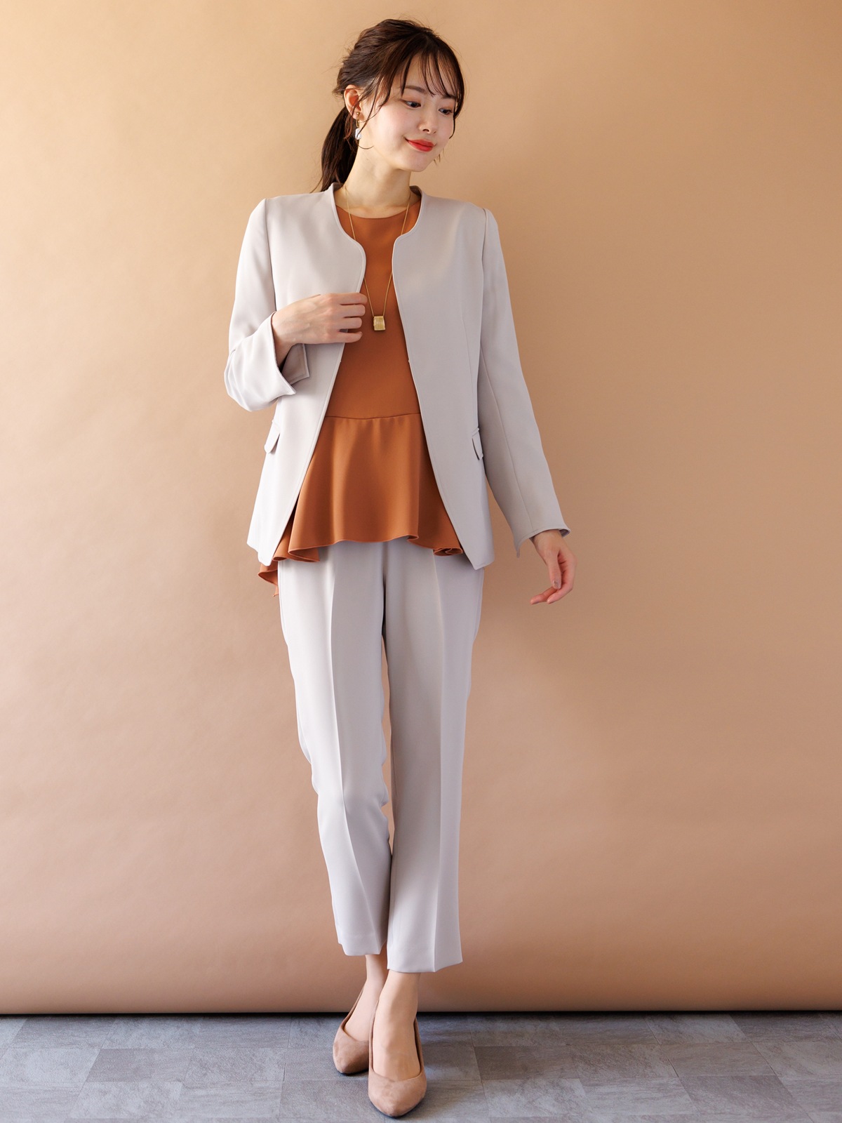 ダブルクロスキーネックジャケット