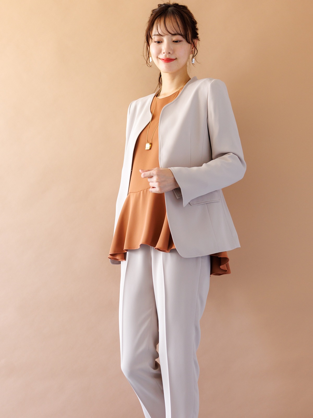 ダブルクロスキーネックジャケット