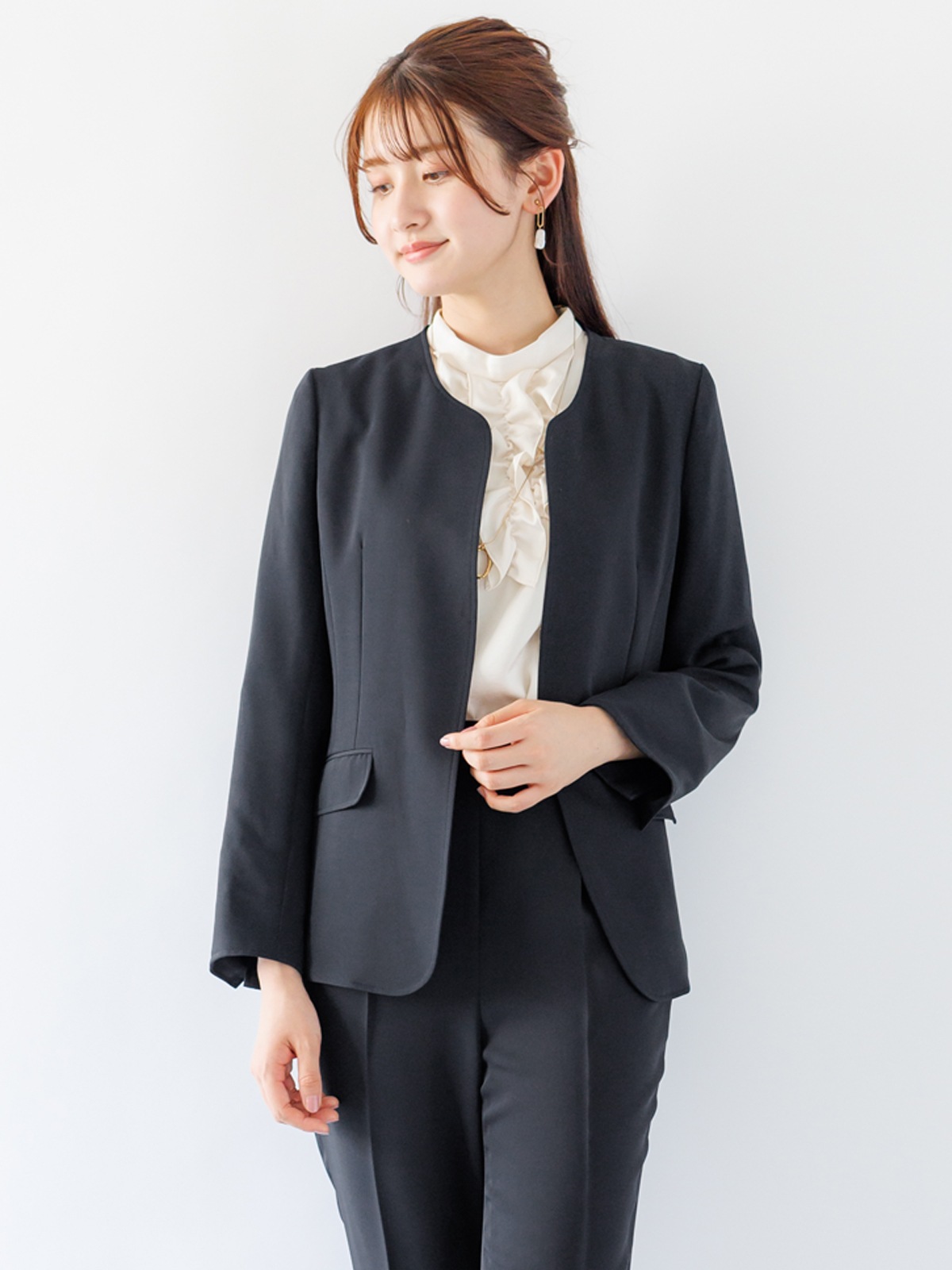 ダブルクロスキーネックジャケット