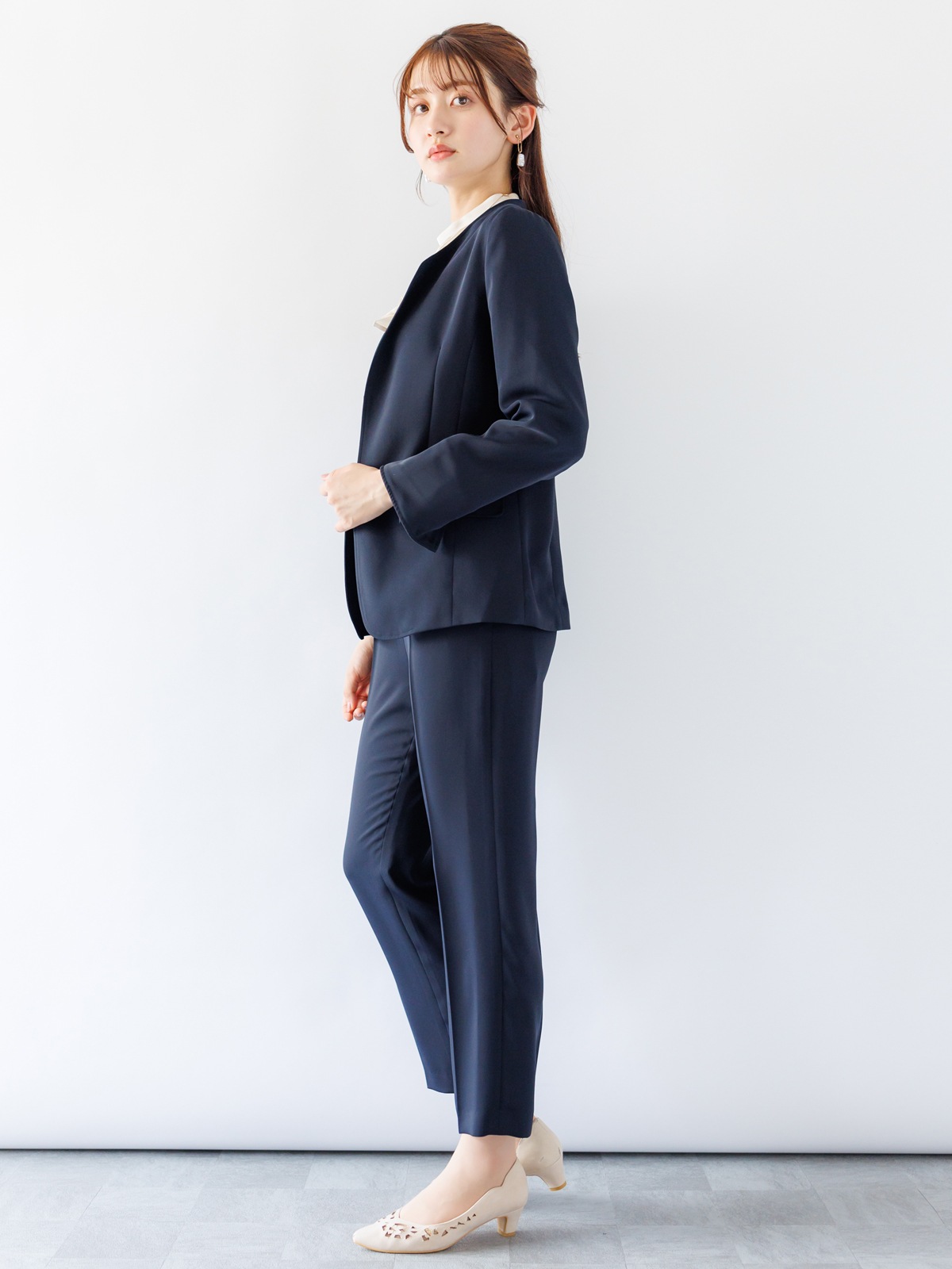 ダブルクロスキーネックジャケット