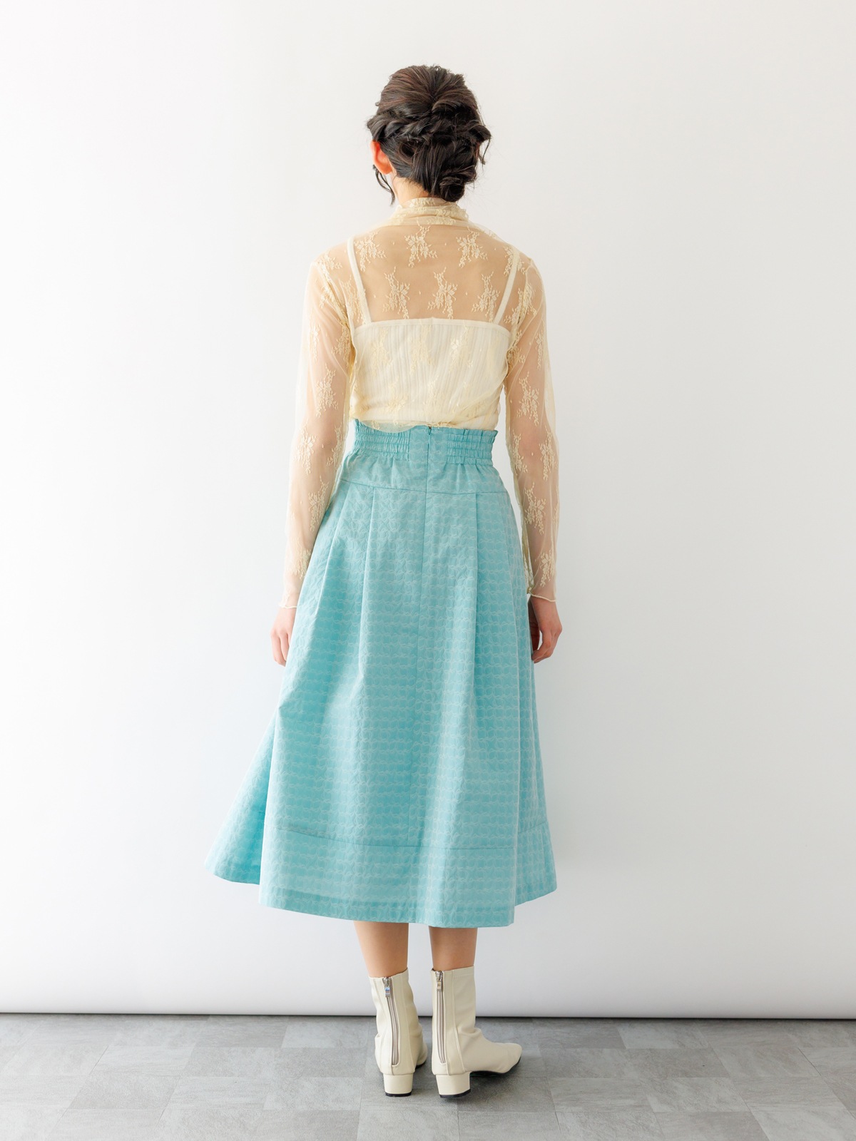 キルト風ボリュームタックスカート