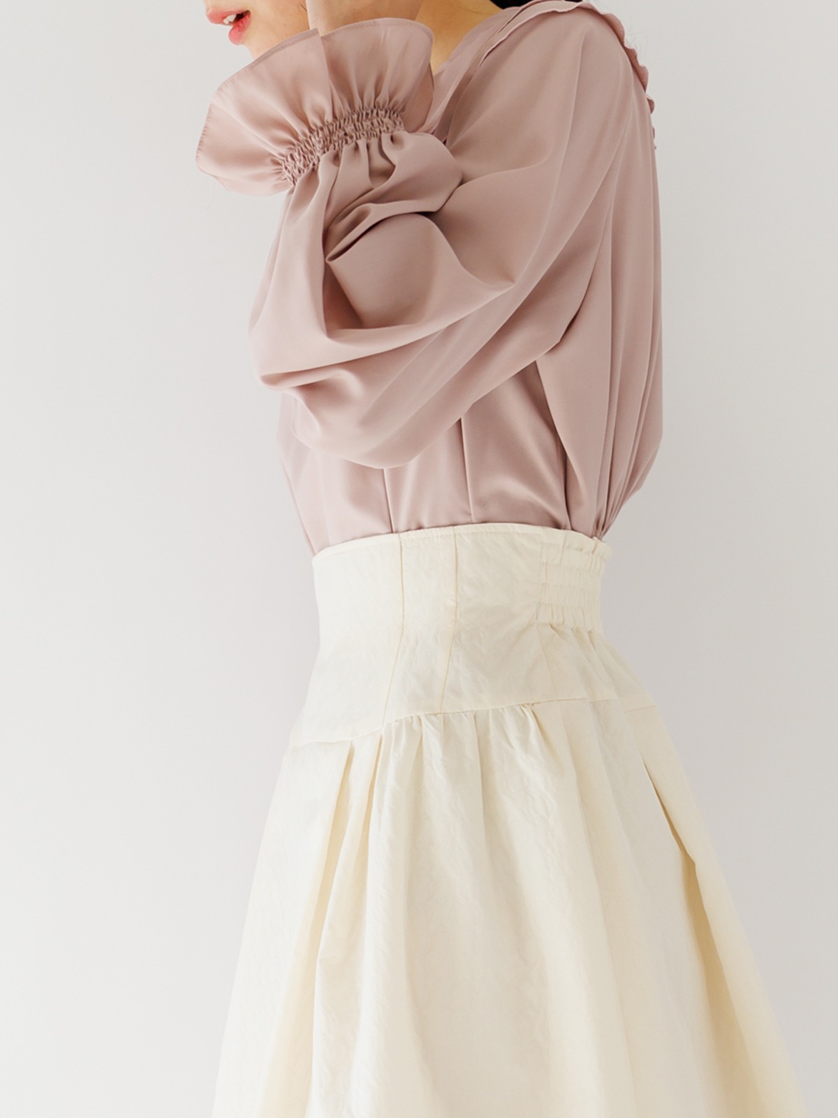 キルト風ボリュームタックスカート