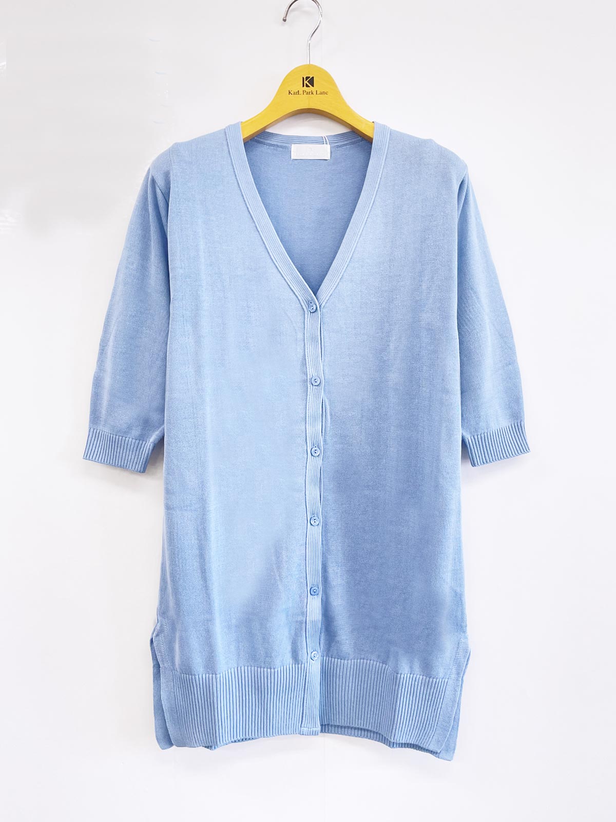 Vネックロングカーデ