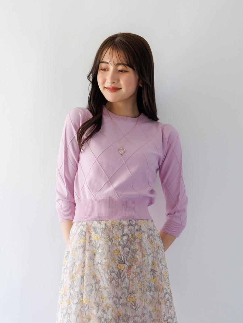 春SALE】丸首ダイヤ柄ニット｜KarLParkLane Style ONLINE SHOP