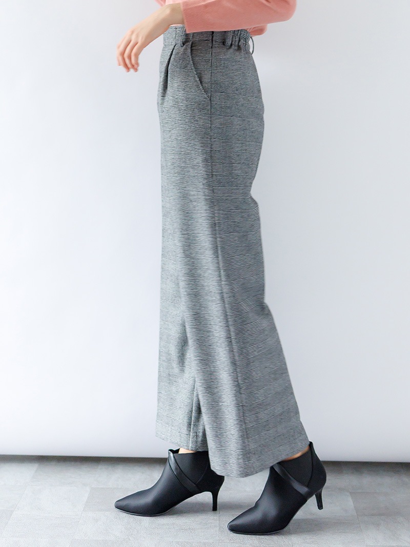 両面起毛格子太身パンツ