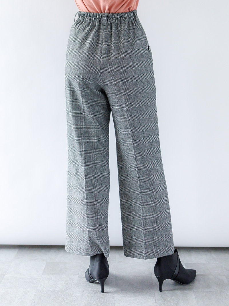 両面起毛格子太身パンツ