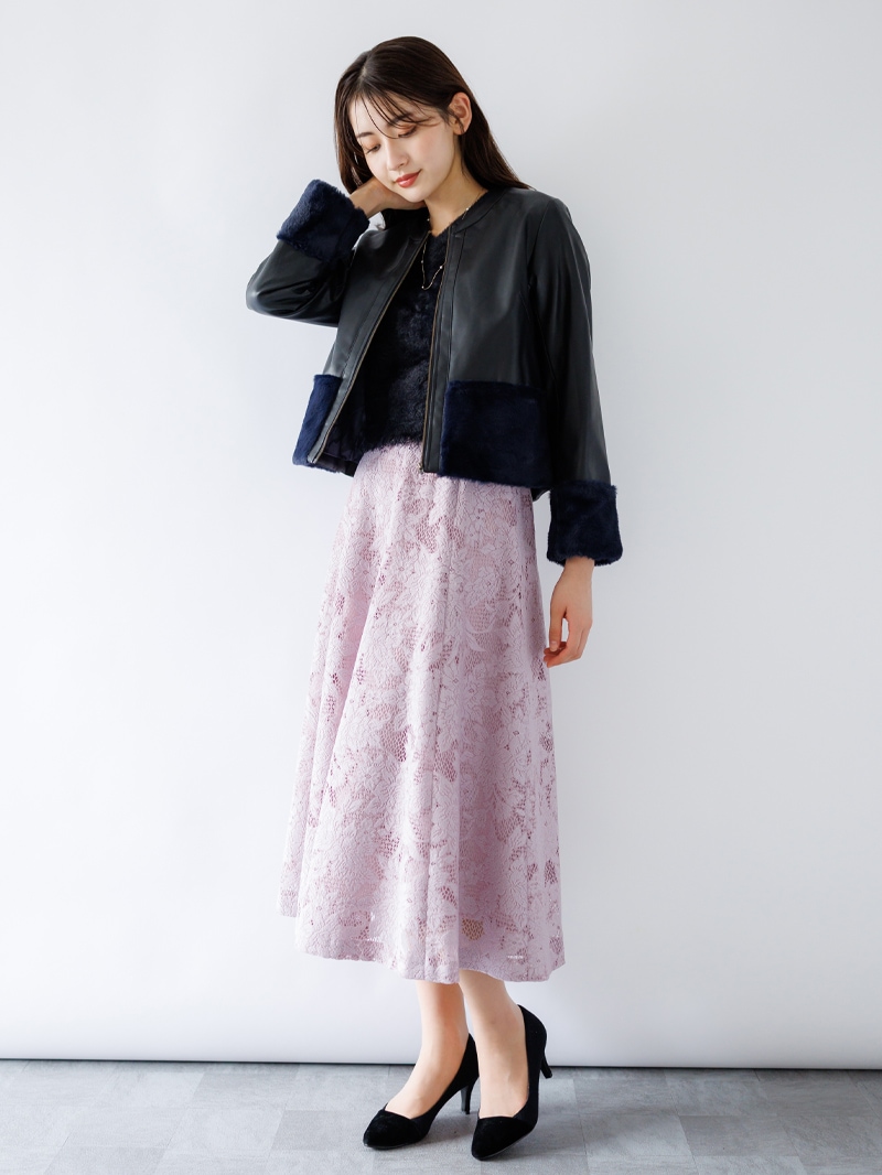 【70％OFF】ミンクライクファーフリンジVネックニット