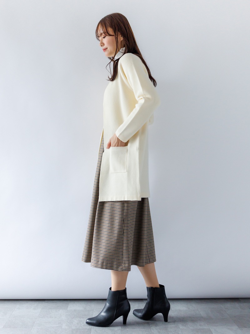 【50%OFF】ジャガードVネック ロングハオリ