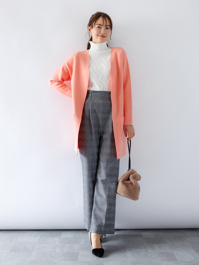 【50%OFF】ジャガードVネック ロングハオリ