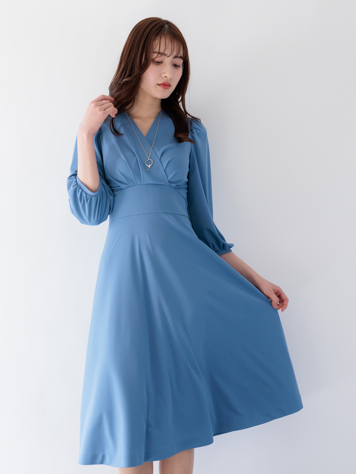 【3000円】ニットカシュクールワンピース［キレイめ］