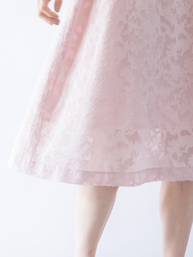 カットジャガードウエストタックワンピース