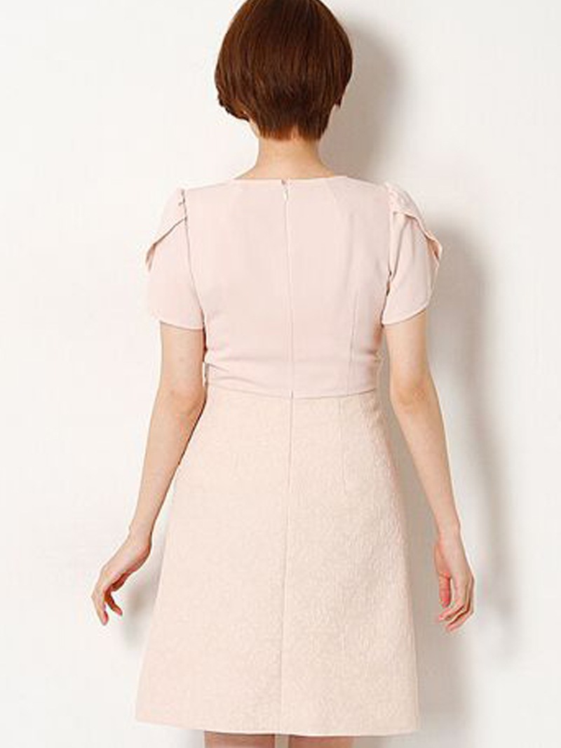 【50%OFF】ジョーゼット×ジャガードドッキングOP