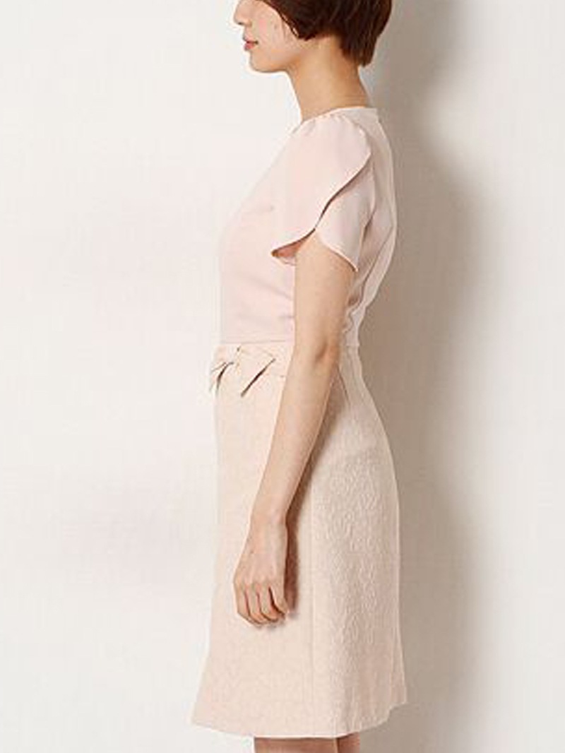 【50%OFF】ジョーゼット×ジャガードドッキングOP