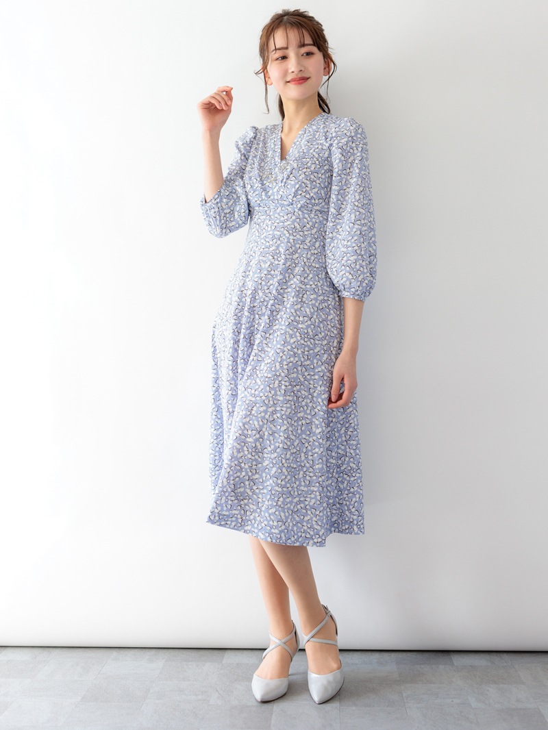 【70%OFF】プリント カシュクールワンピース［キレイめ］《大決算SALE》