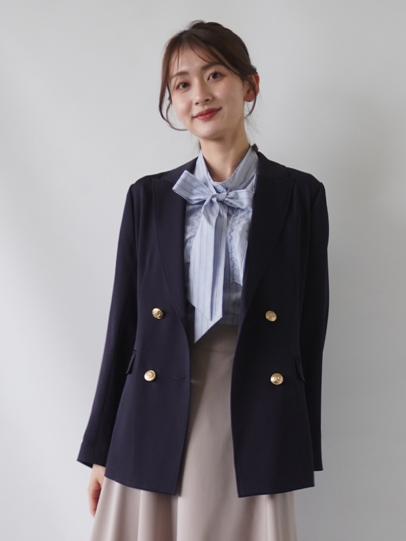 【30％OFF】ローンリボン付シャツブラウス