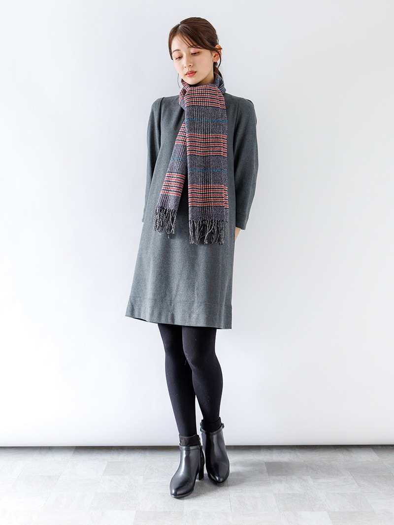 【50%OFF】T/R両面起毛 Ａラインワンピース