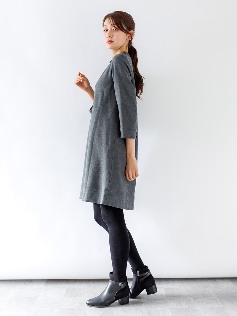 【50%OFF】T/R両面起毛 Ａラインワンピース