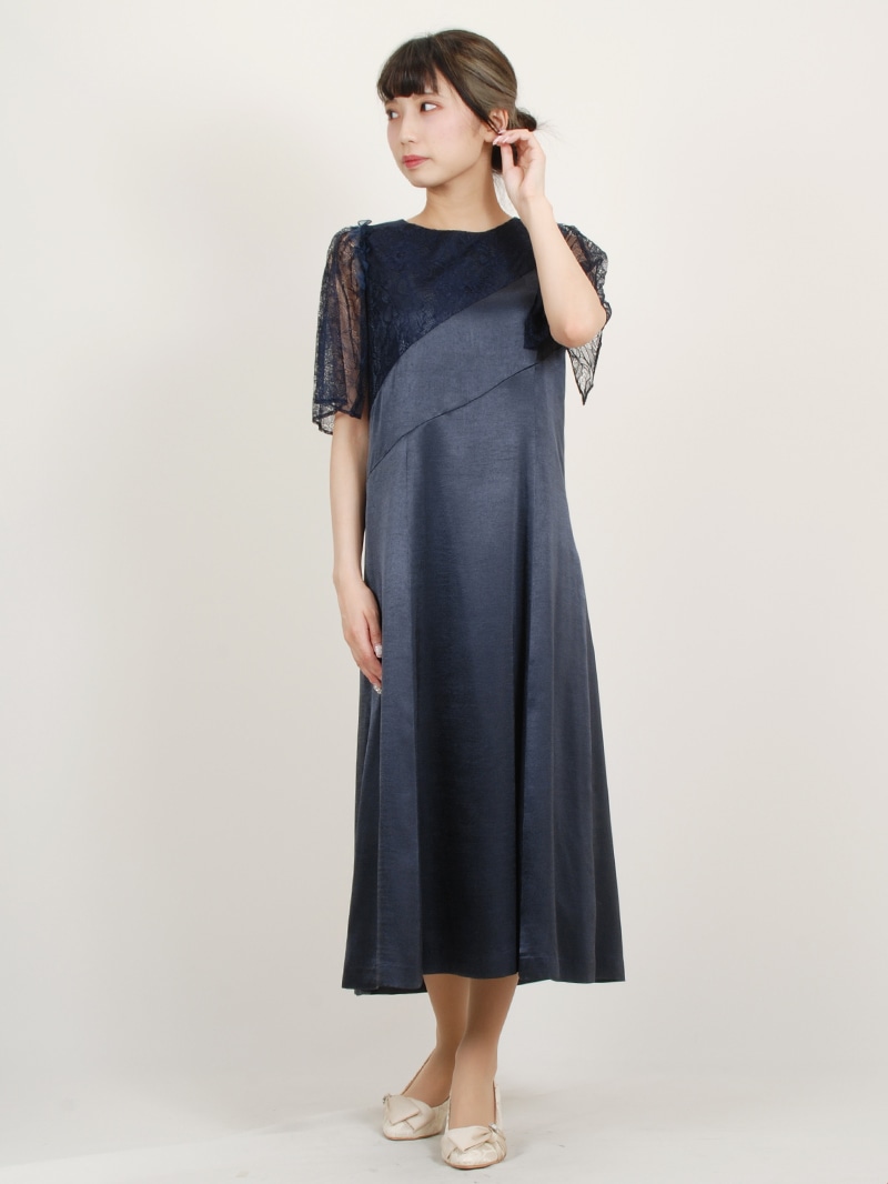 フレアー袖グロッシーサテンワンピース｜KarLParkLane Style