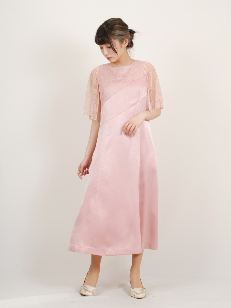 フレアー袖グロッシーサテンワンピース｜KarLParkLane Style