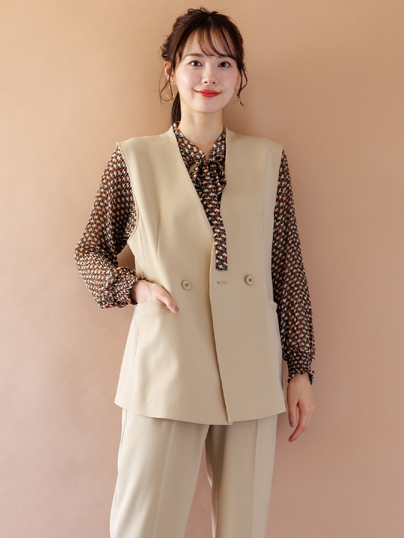 【50％OFF】ステファニーダブルクロスダブルブレストジレ