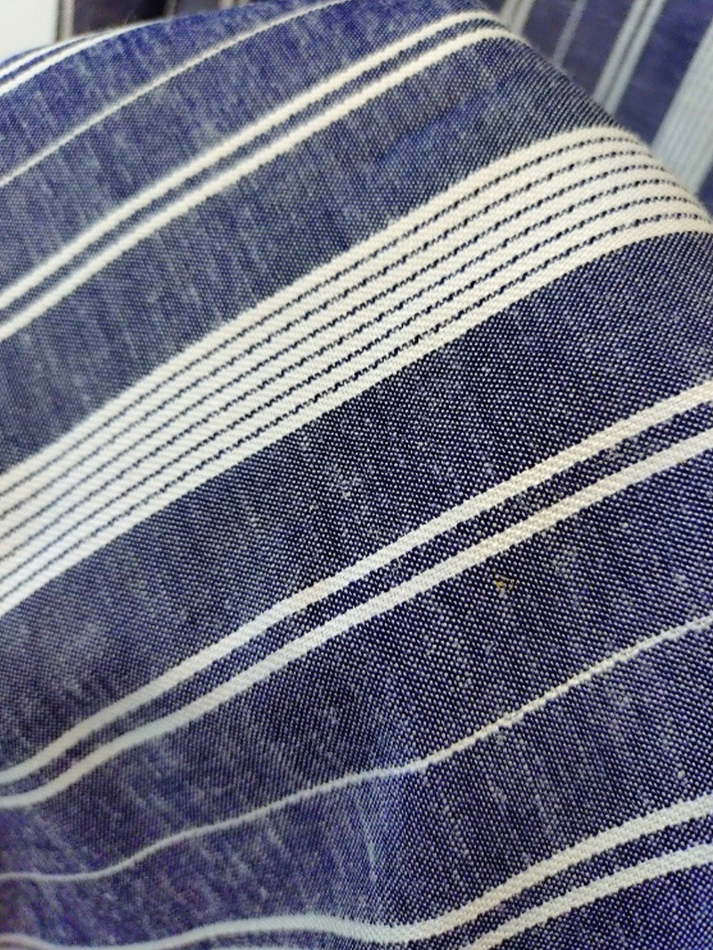 ストライプフレンチスリーブストレートワンピース