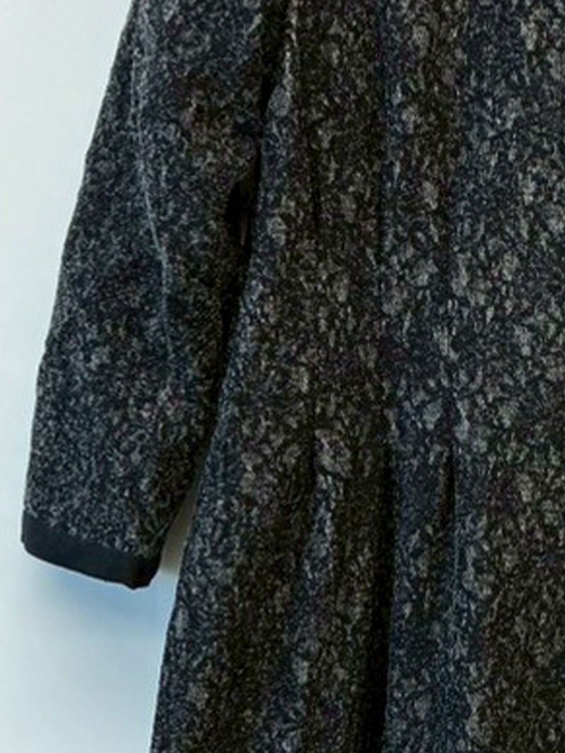 訳あり】ニット×レース タックワンピース(616007/ブラック/9号)①