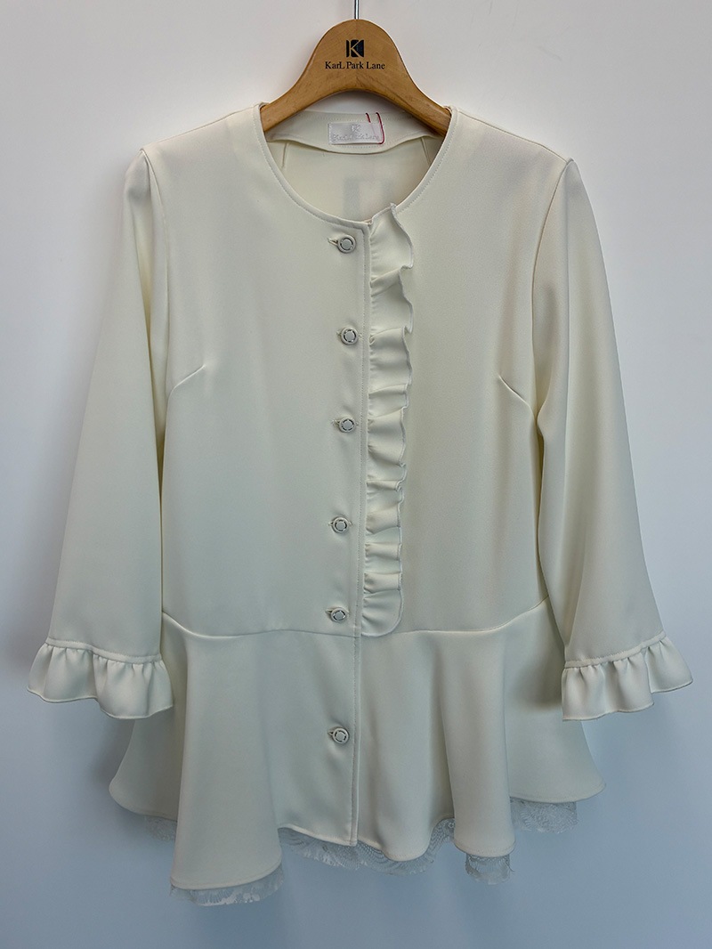 【20％OFF】カテーテルダブルクロスレース重ねブラウス