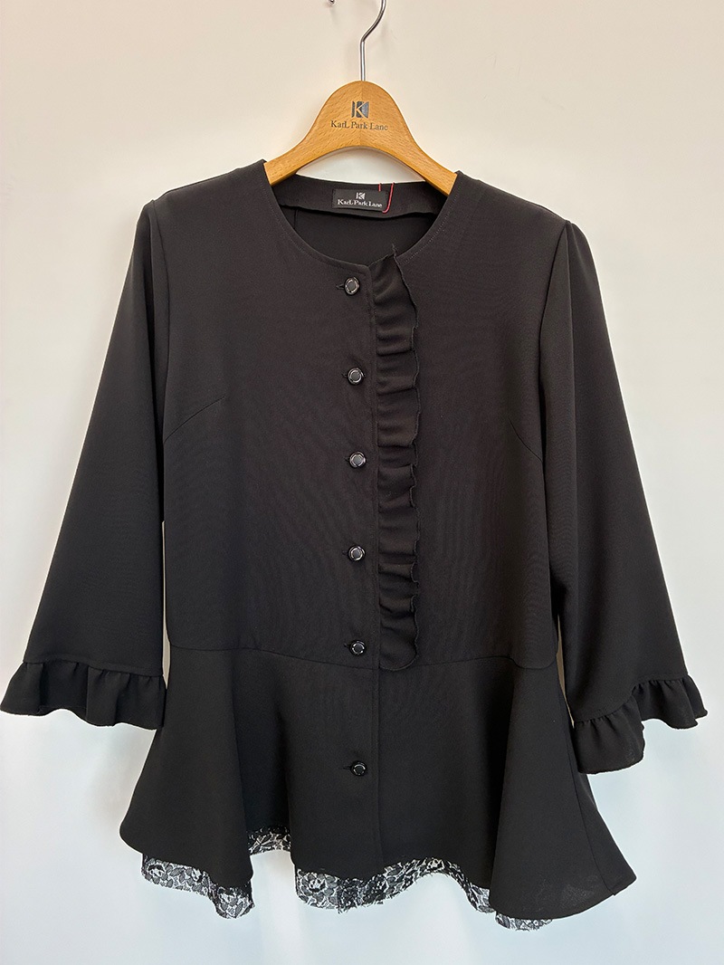 【20％OFF】カテーテルダブルクロスレース重ねブラウス