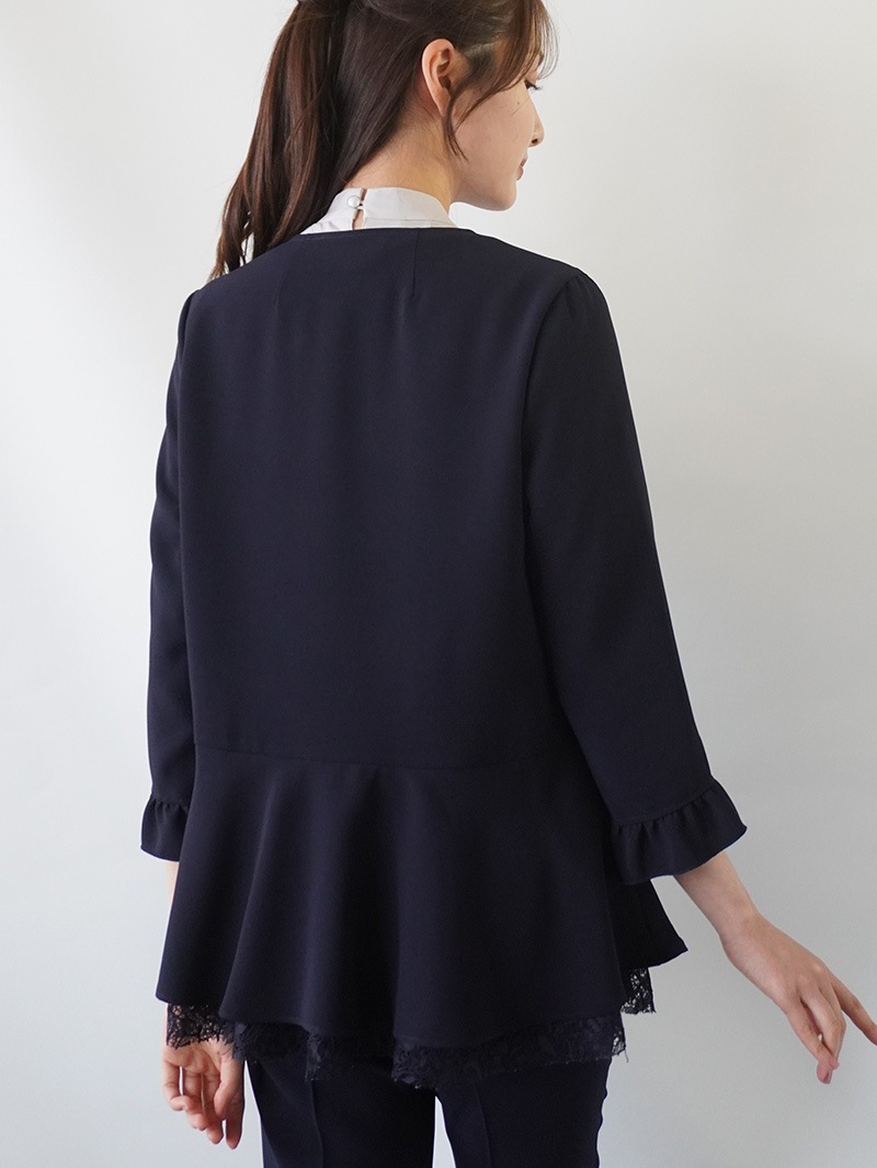 【20％OFF】カテーテルダブルクロスレース重ねブラウス