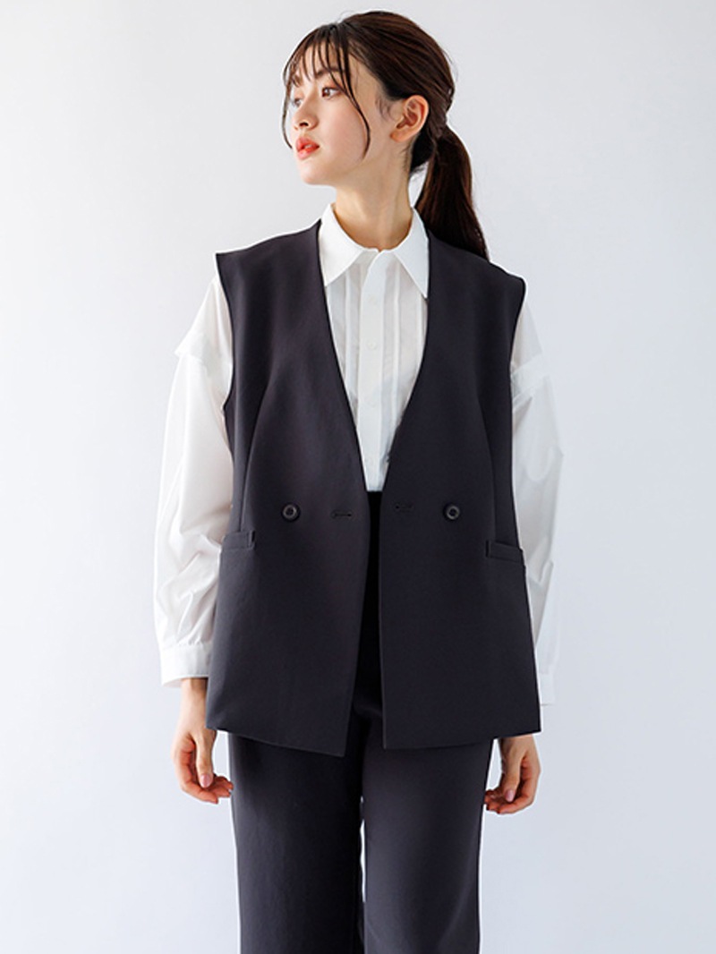 【50%OFF】ステファニー平二重ダブルブレストジレ