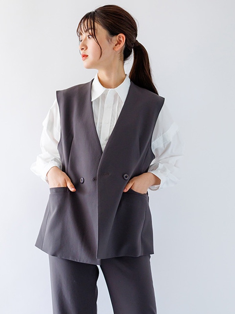 【50%OFF】ステファニー平二重ダブルブレストジレ
