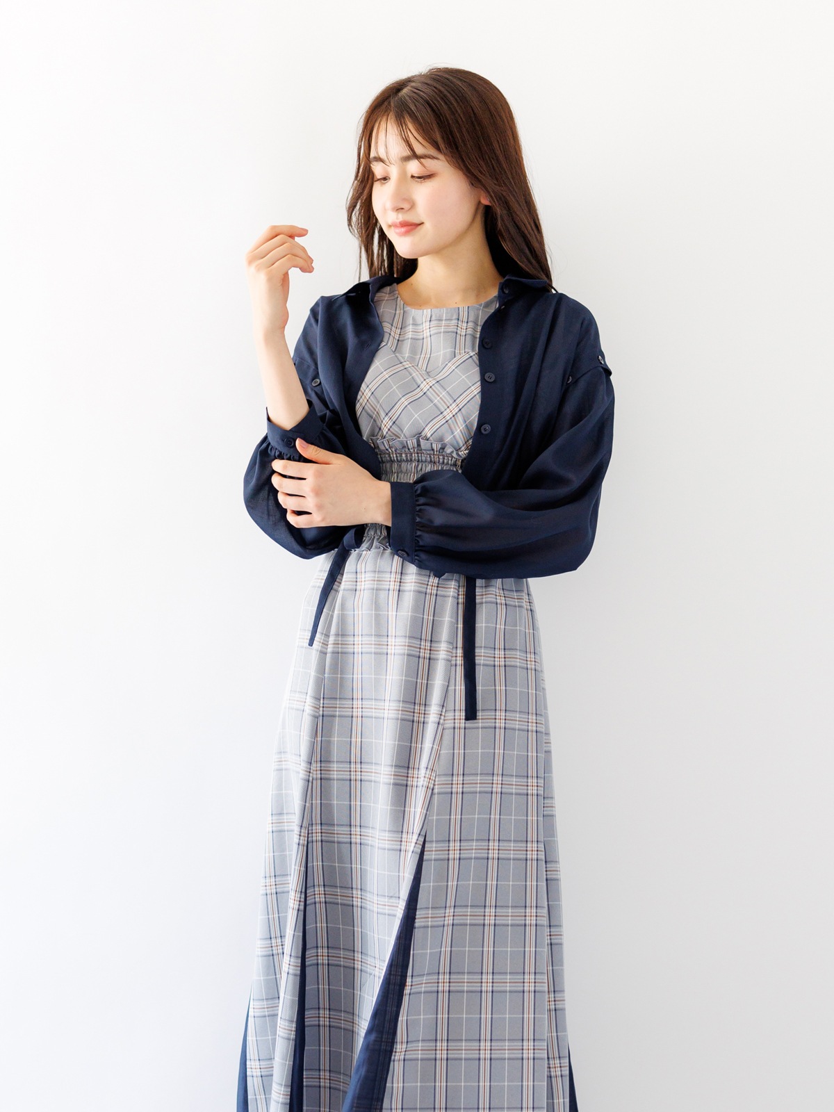 【FINAL OUTLET】オーガンジー袖取外しシャツ