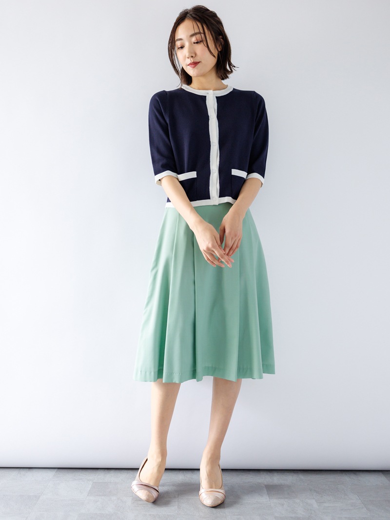 【SUMMER SALE】丸首ジャケット風カーディガン