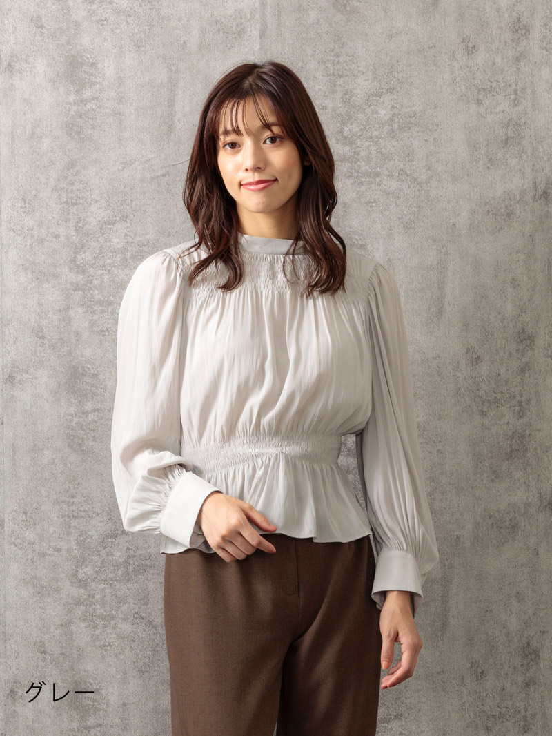 割繊デシンシャーリングブラウス｜KarLParkLane Style ONLINE SHOP