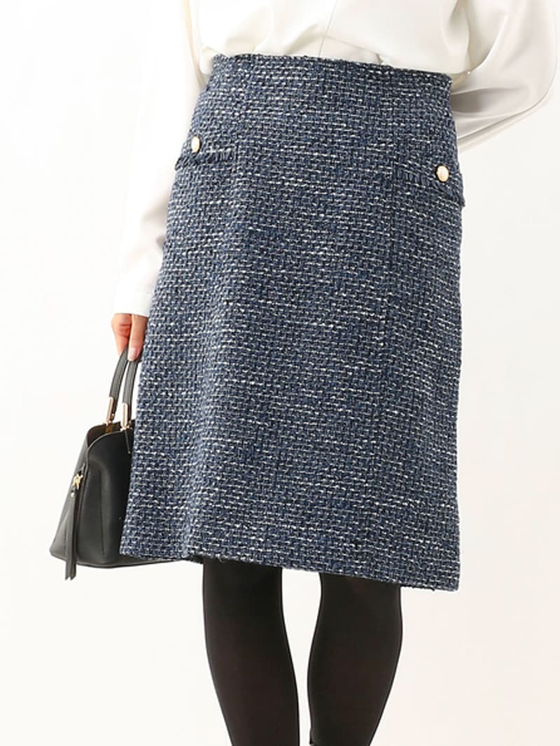 【60%OFF】スピンツイードAラインスカート