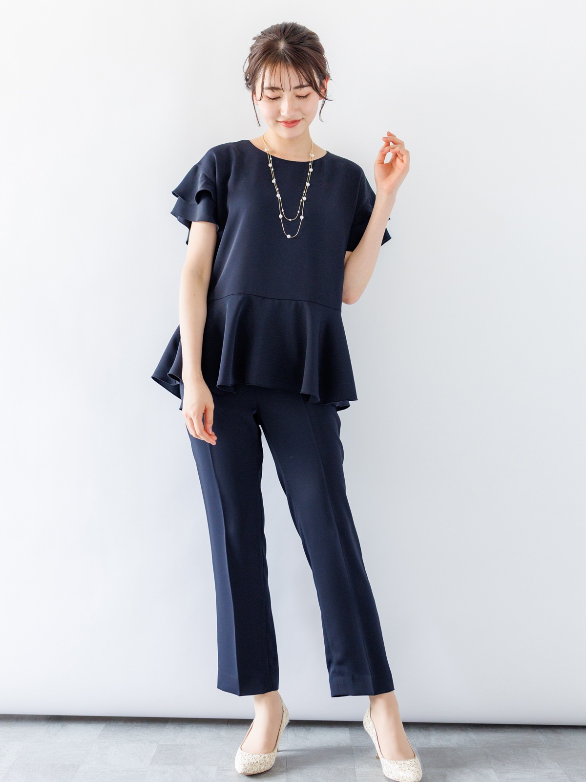 【OUTLET 2500円】ダブルクロスフリル二重袖ブラウス<10本以下>