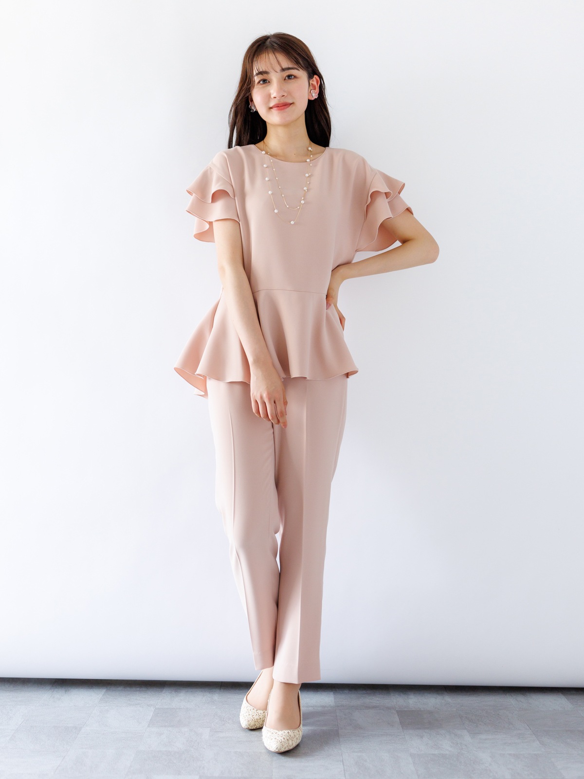 【OUTLET 2500円】ダブルクロスフリル二重袖ブラウス<10本以下>