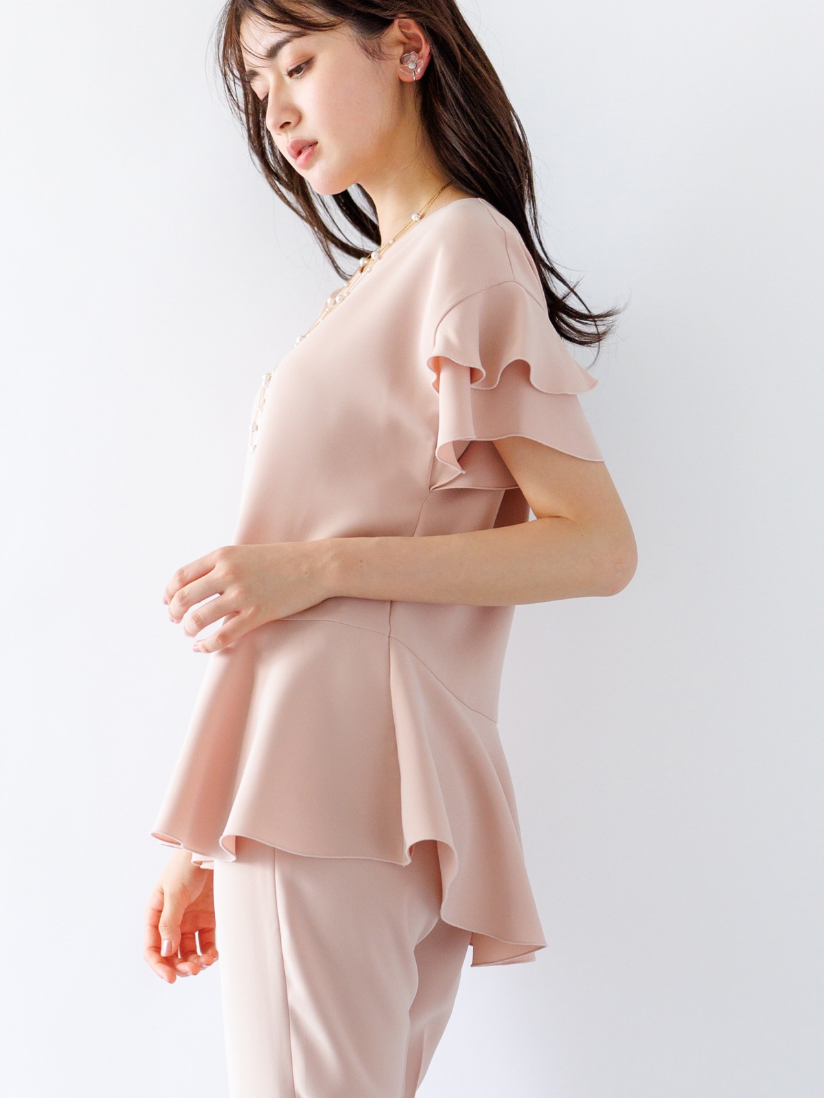 【OUTLET 2500円】ダブルクロスフリル二重袖ブラウス<10本以下>