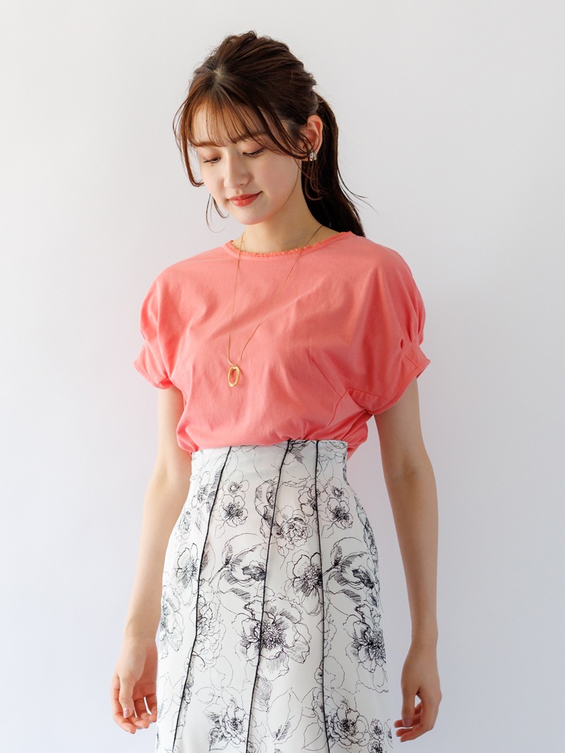 【65%OFF】レース付ドルマンカットソー
