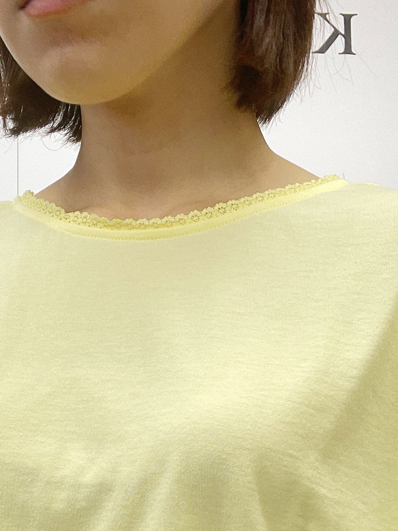 【65%OFF】レース付ドルマンカットソー