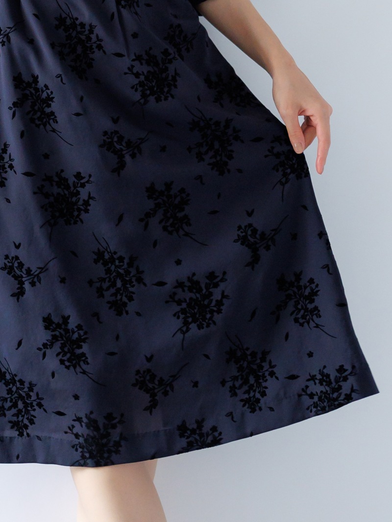 フロッキーウエストタックワンピース