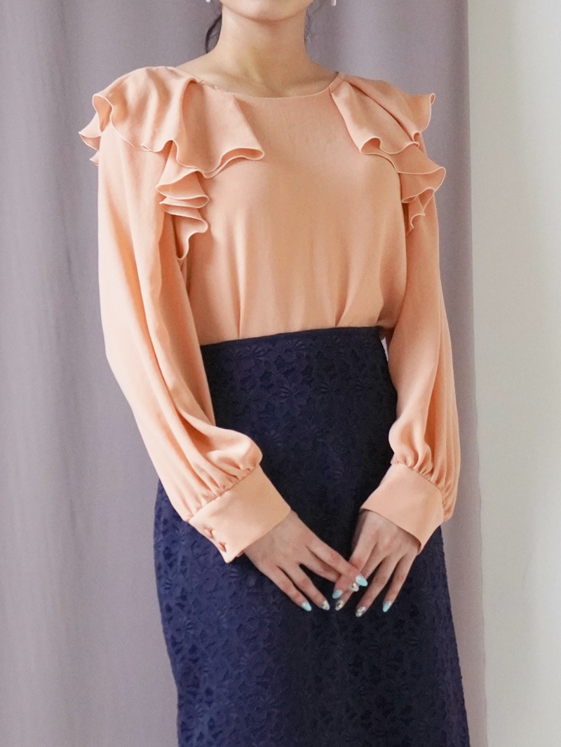 クレールGZ ラッフルブラウス＜アウトレット均一価格＞