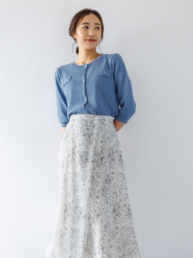 【40%OFF】柄編みジャケット風カーディガン