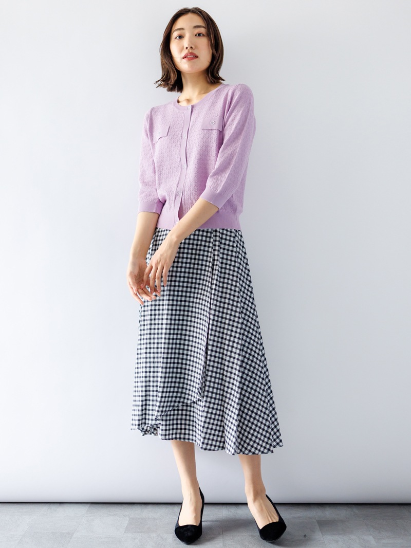 【40%OFF】柄編みジャケット風カーディガン