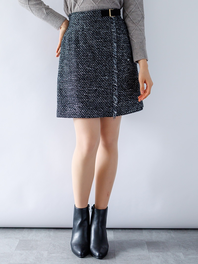 【60%OFF】ツイードフリンジキュロット