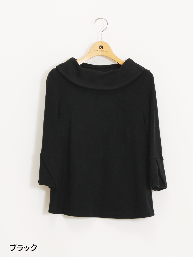 衿付き袖口タックカットソー＜アウトレット均一価格＞