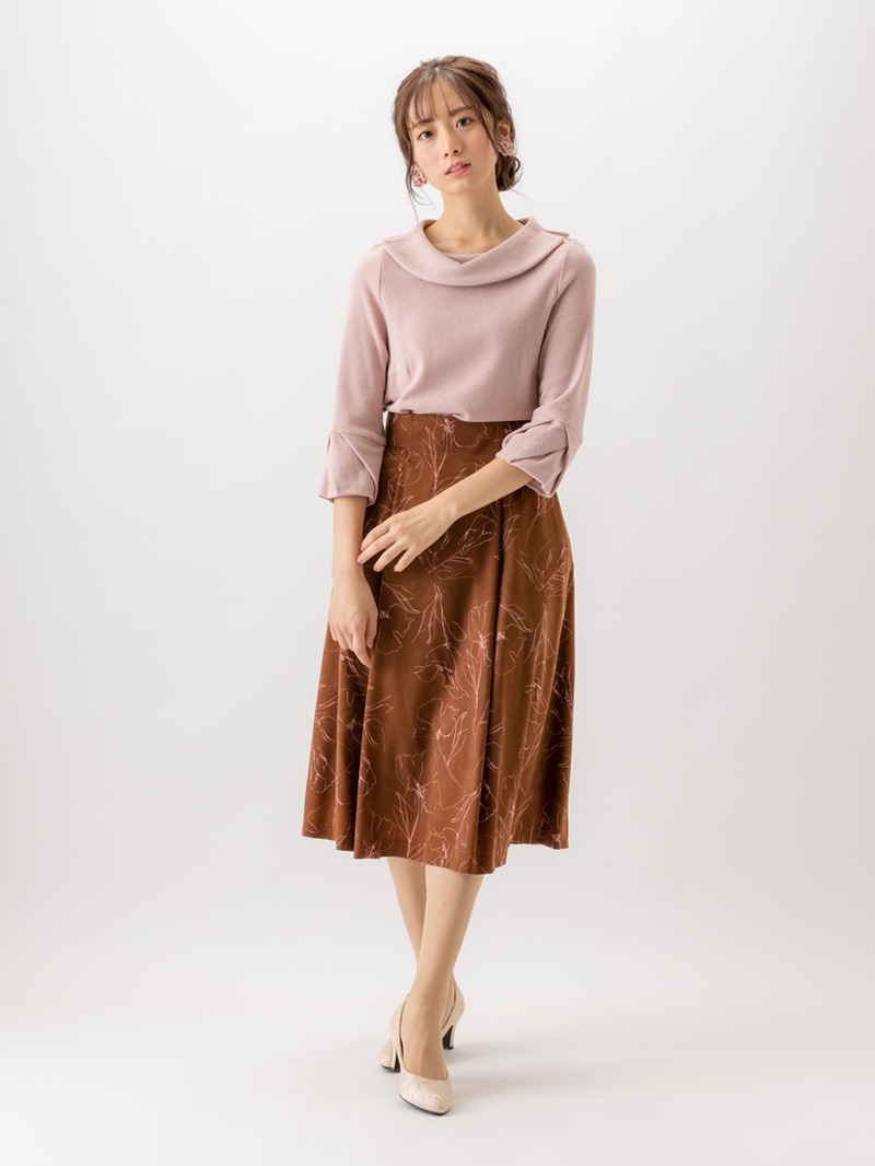 衿付き袖口タックカットソー＜アウトレット均一価格＞