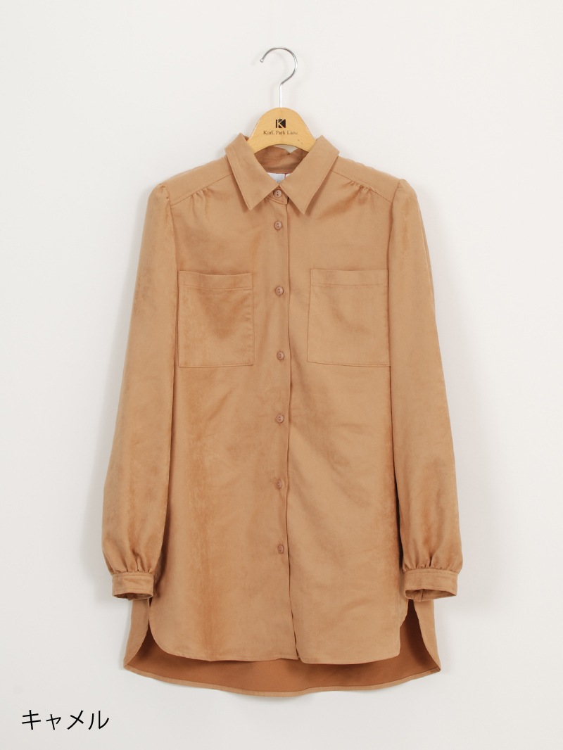 スェード ビッグスリーブシャツ<アウトレット均一価格>